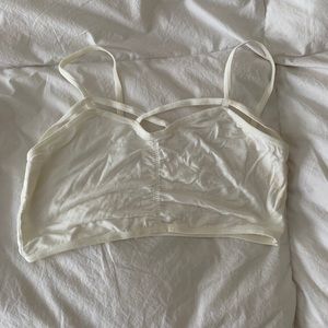 White crop top, more like bra